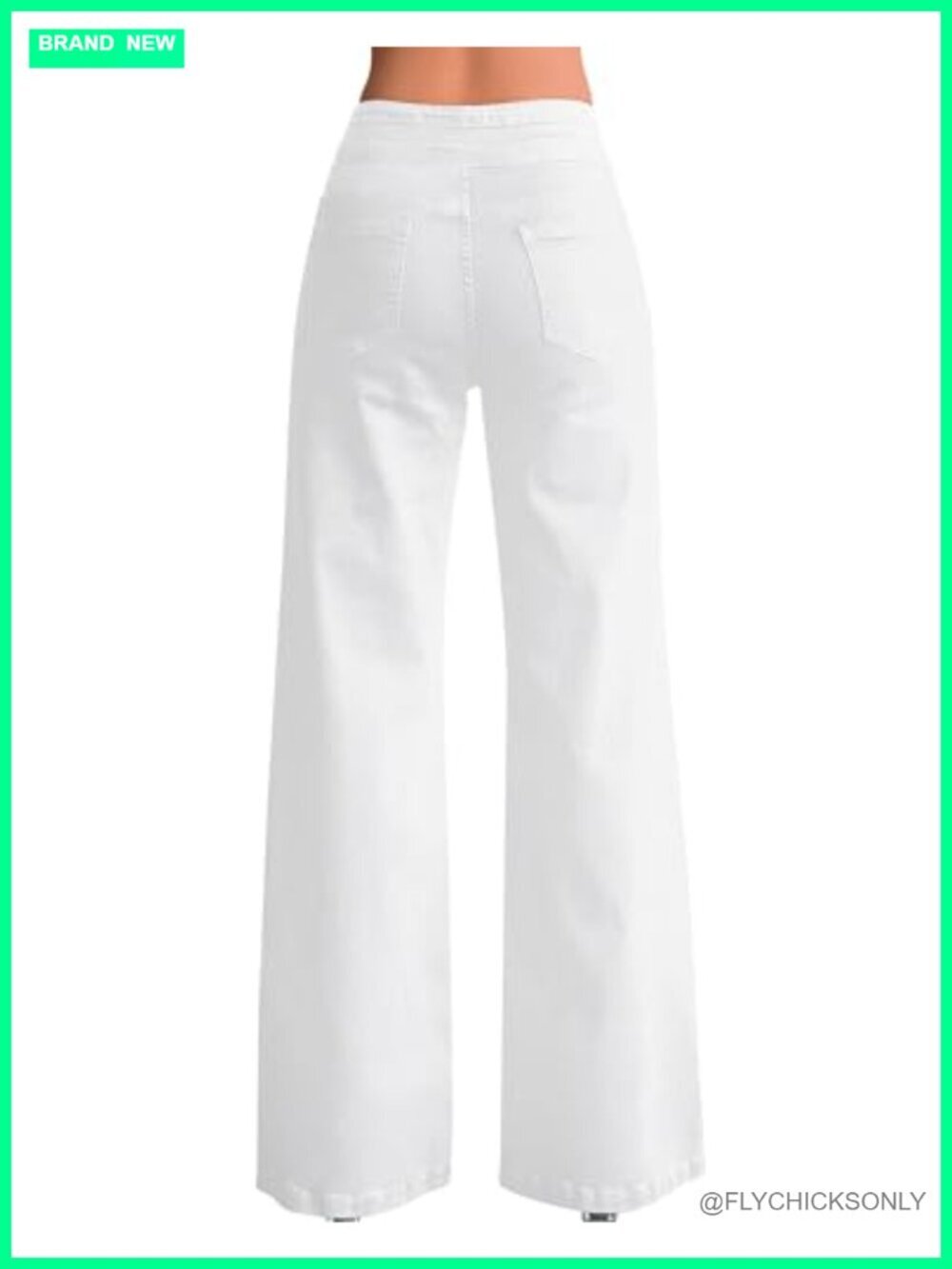 High Waisted Stretch Baggy Wide Leg Denim Pants - Picture 2 of 7